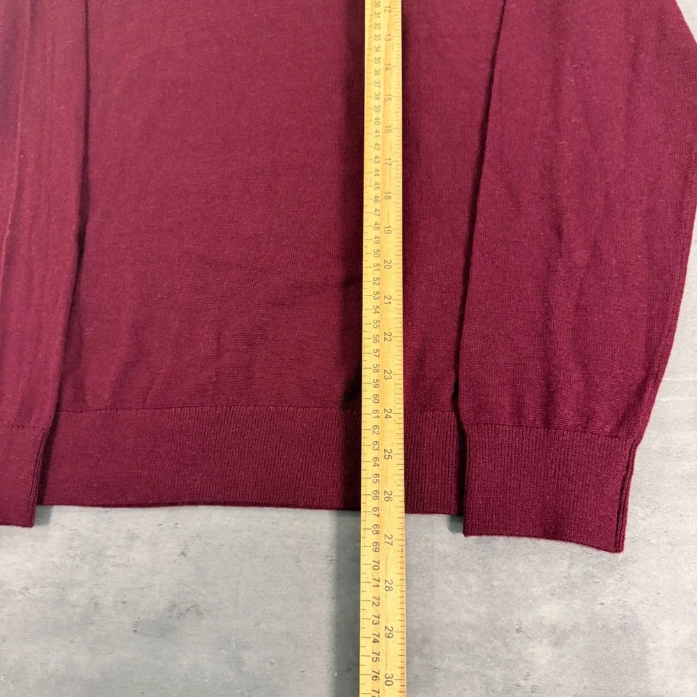 Banana Republic Sweater Mens M Merino Wool Red Wine Burgundy Quarter-Zip NEW $95